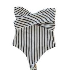 Striped One-Piece Bodysuit XXS